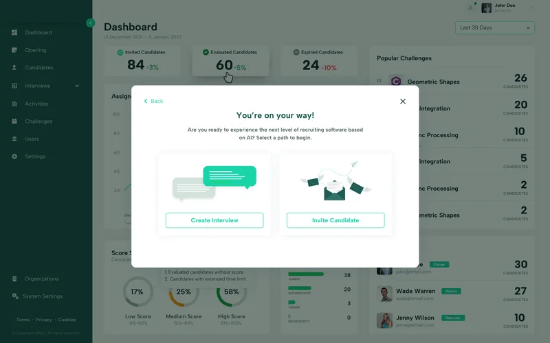 онбординг — пошаговая настройка для новых команд — экран Hireloop